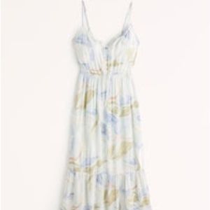 Abercrombie Easy Waist Midaxi Dress XS Petite